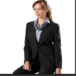 Edwards Wool Blend Black Suit Coat lined blazer pocket jacket